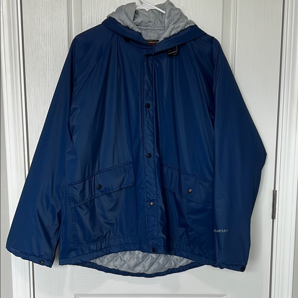 Vintage Stearns Dry Wear Mens Wateeprrof Rain Coat Jacket Blue Size Medium